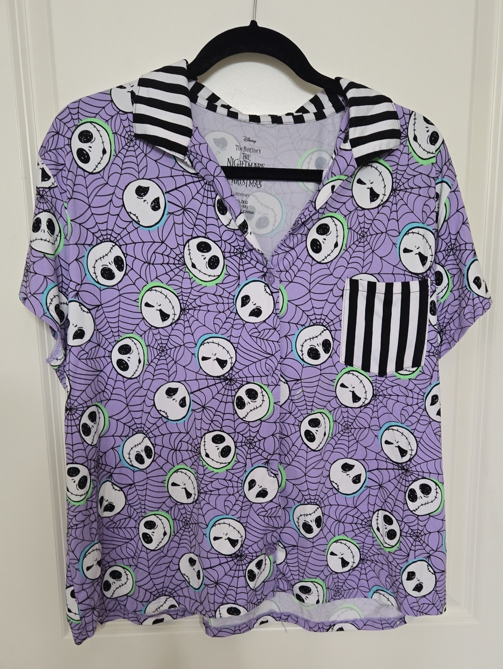 Disney Lavender The Nightmare Before Christmas Jack Skellington Pajama Top